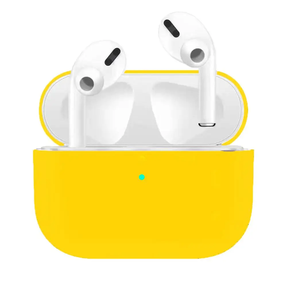 Yellow Тонкий ТПУ чехол для наушников для Airpods Pro 16 карамельных цветов Гладкий шелковистый силиконовый защитный чехол для наушников Аксессуары для Airpods Pro Чехол - Цвет: Yellow