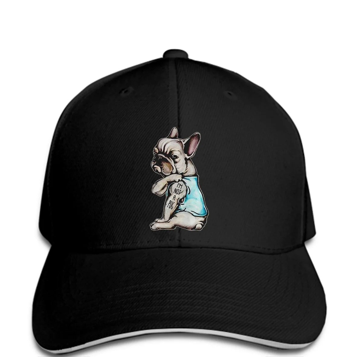 Бейсболка 2018 модная мужская шляпа французского бульдога I'm not a pug French black snapback |