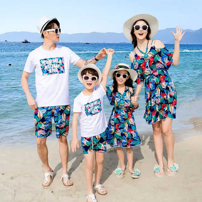 ドレスビーチ親子マッチング衣装夏の摩耗休日の家族 4 全体ファミリーカップル服 家族お揃いコーデ Aliexpress