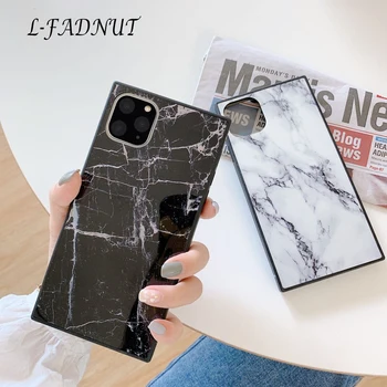 

L-FADNUT Coolish Square Marble Phone Case For iPhone se 2020 11 Pro Max Xr X Xs Slim Silicone Bumper For 7 8 6S Plus 6 Cover
