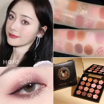 

16 Colors Glitter Eye Shadow Pallete Shimmer Waterproof Eye Make Up New Creative flower shape Eyeshadow Palette TSLM1