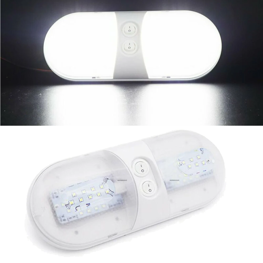 RV светодиодный светильник 12v потолочный кемпер прицеп морской 620LM стиль двойной купольный светильник рабочее напряжение