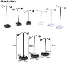  2PCS/3PCS Black Clear Acrylic Stud Earring Jewelry Display Rack Stand Organizer Bouches Ornament Holder Hook Hanger Counter Case 