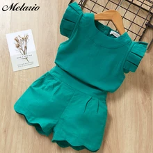 Новые летние комплекты одежды для девочек; модная футболка без рукавов с цветочным принтом; шорты с принтом; комплекты из 2 предметов; комплекты повседневной детской одежды