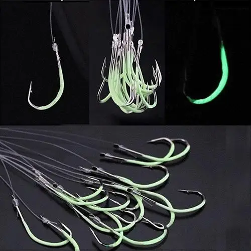 30 шт. рыболовные крючки ночные световые крючки Спорт на открытом воздухе светящийся рыболовный снасти рыболовный крючок