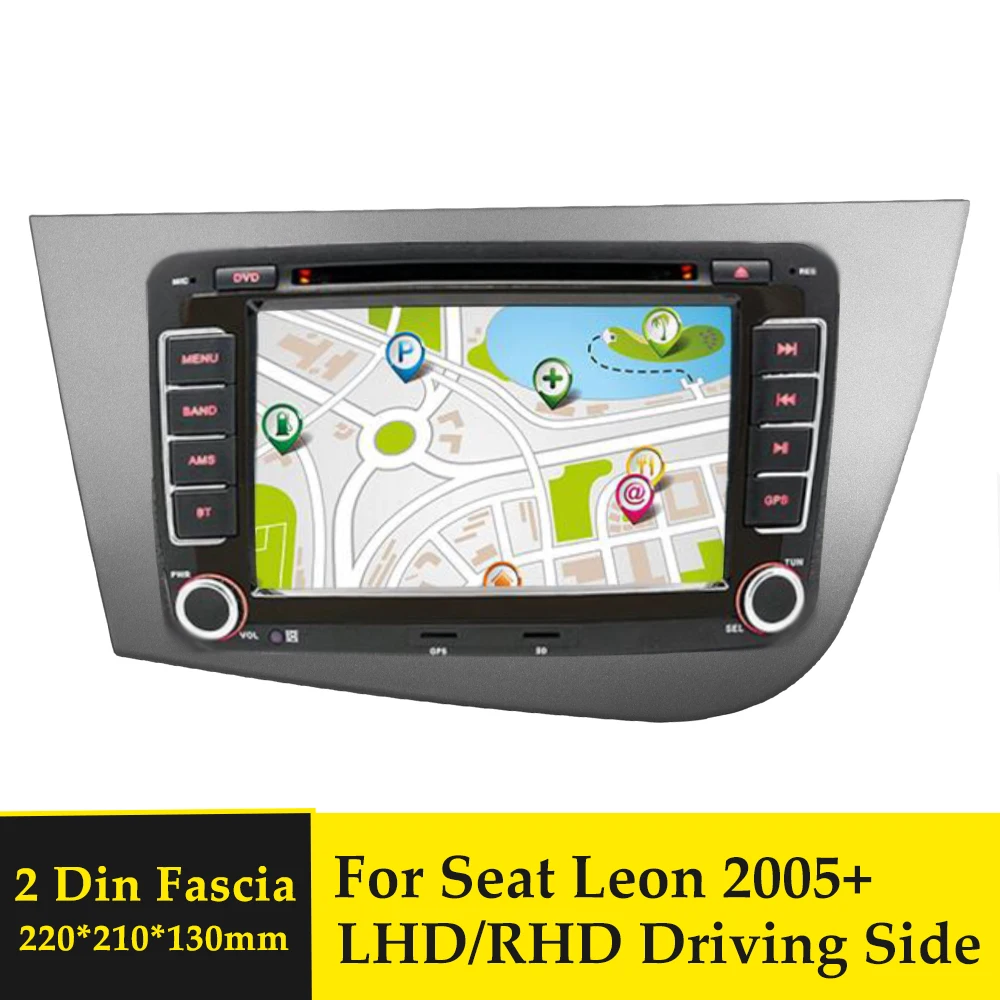 Двойной Din радио фасции для Seat Leon 2005 + левый и правый Привод DVD рамка стерео панель
