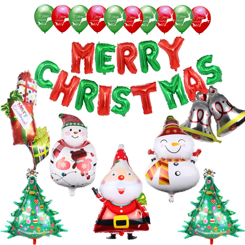 2019 Счастливого Рождества воздушные шары счастливого Нового года Красный Зеленый