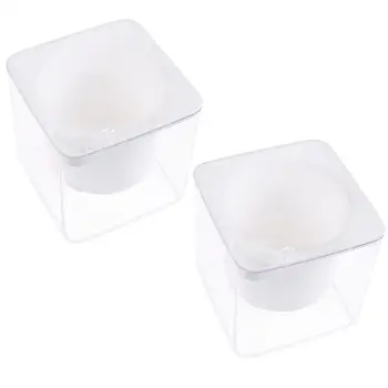 

2 Pcs Hydroponics Plant Water Storage Plastic Bottle Water Absorption Flowerpot Square Bucket With Planting Basket (White)