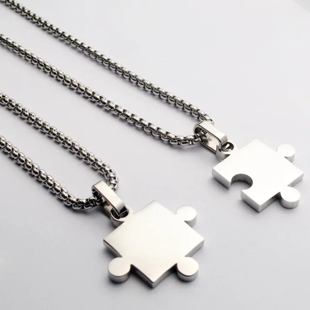 couple puzzle necklace
