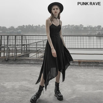 

Gothic Fashion Slim Fit Sexy women Club Stage performance Dress Punk Classic Black lovely Strapless Dress PUNK RAVE OPQ-578LQF