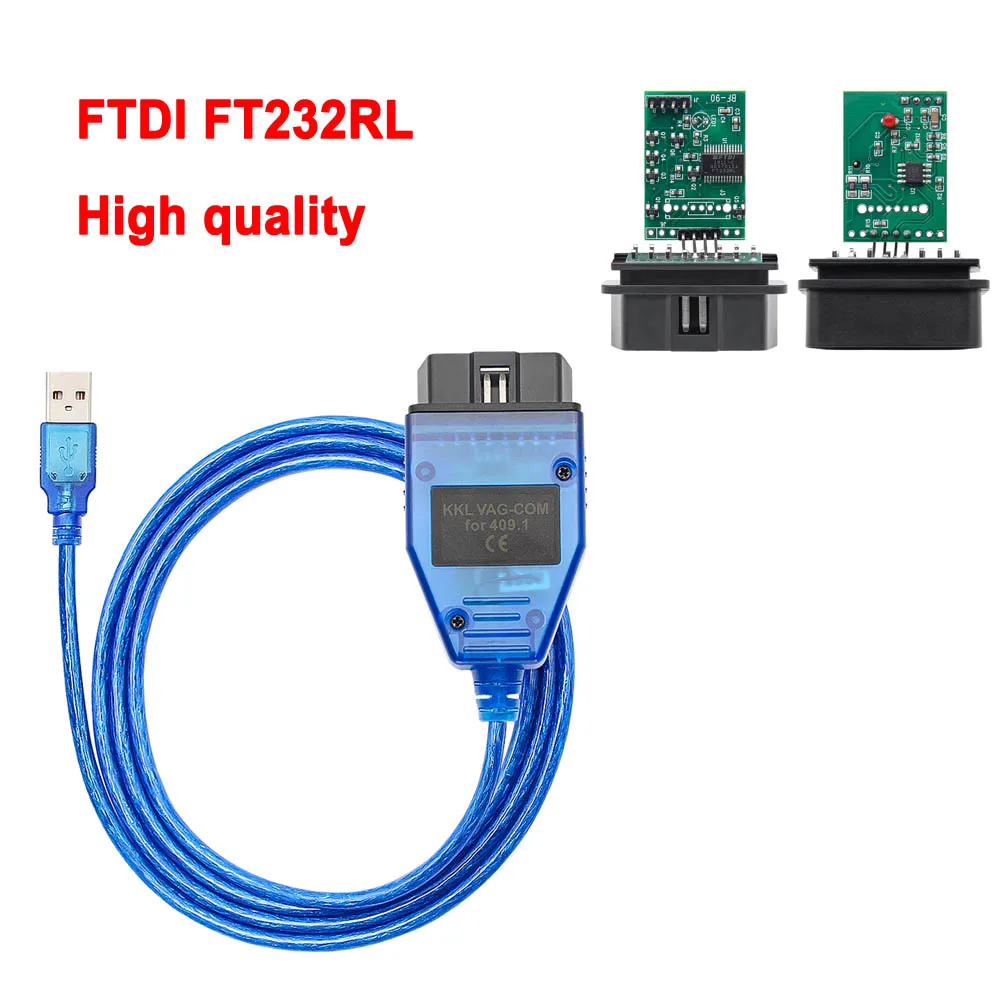 VAG COM 409.1 KKL With FTDI FT232RL/CH340T OBD OBD2 Car Diagnostic Interface Cable For VW/Audi/Skoda/Seat VAG-COM Scanner Tool temperature gauge for motorcycle Diagnostic Tools