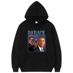 Sudadera con capucha holgada para hombre y mujer, prenda de vestir masculina con estampado gráfico divertido, estilo Hip Hop Harajuku, Barack