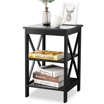 

End Table Coffee Table Sofa Side Table Storage Shelves with 3 Tiers Bedside table For Living Room Bedroom Kitchen Home Furniture