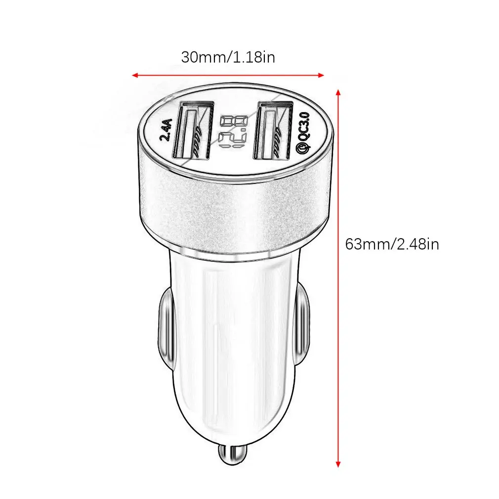 Автомобильные аксессуары двойной USB цифровой дисплей автомобильное зарядное устройство портативный автомобильный прикуриватель с светодиодный дисплей автомобильное зарядное устройство