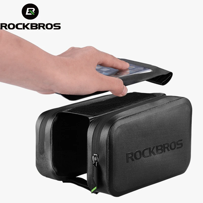 Rockbros водонепроницаемый велосипедный телефон сумка экран сенсорный для велосипеда велосипедная корзина сумка передняя Труба Рамка Сумка непромокаемые Аксессуары для велосипеда