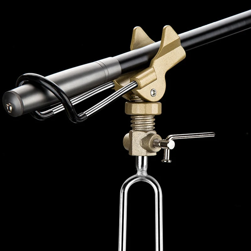 Подставка для удочки, кронштейн, регулируемый угол, подставка для удочки, золотая металлическая ручка, держатель для телескопического/ручного удилища