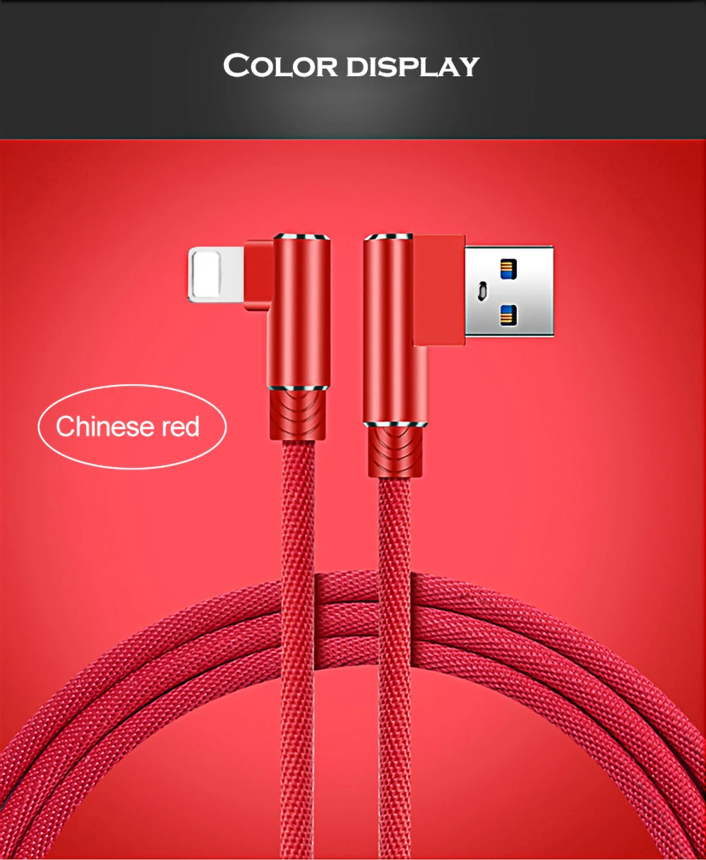 USB кабель 90 градусов зарядное устройство кабель для передачи данных для iPhone 11 Pro XS MAX XR X 8 7 6s Plus зарядный кабель для мобильного телефона быстрое зарядное устройство Шнур