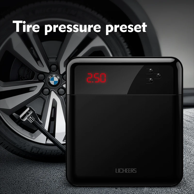 Licheers Digital Tire Inflator DC 12 Volt Car Portable Air Compressor Tyre Pump 30 cylinder For Motorcycle |
