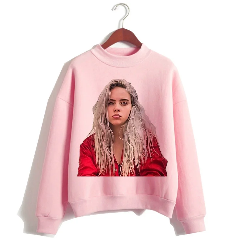 Billie eilish Толстовка для женщин harajuku мода billie eilish ulzzang розовый принт Женская одежда Графический мультфильм кавайный капюшон