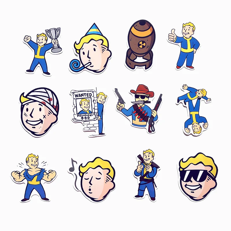 29Pcs Fallout Game Sticker for Luggage Skateboard Phone Laptop Moto Bicycle Wall Guitar Waterproof PVC Stickers