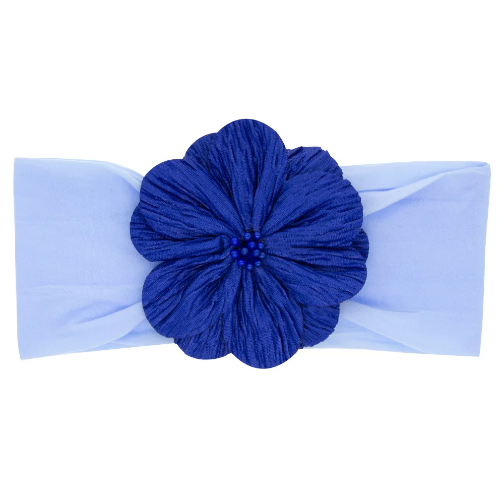 Модные детские модели в европейском и американском стиле; нейлоновая эластичная повязка для волос с большим цветком для малышей; головной убор с цветком