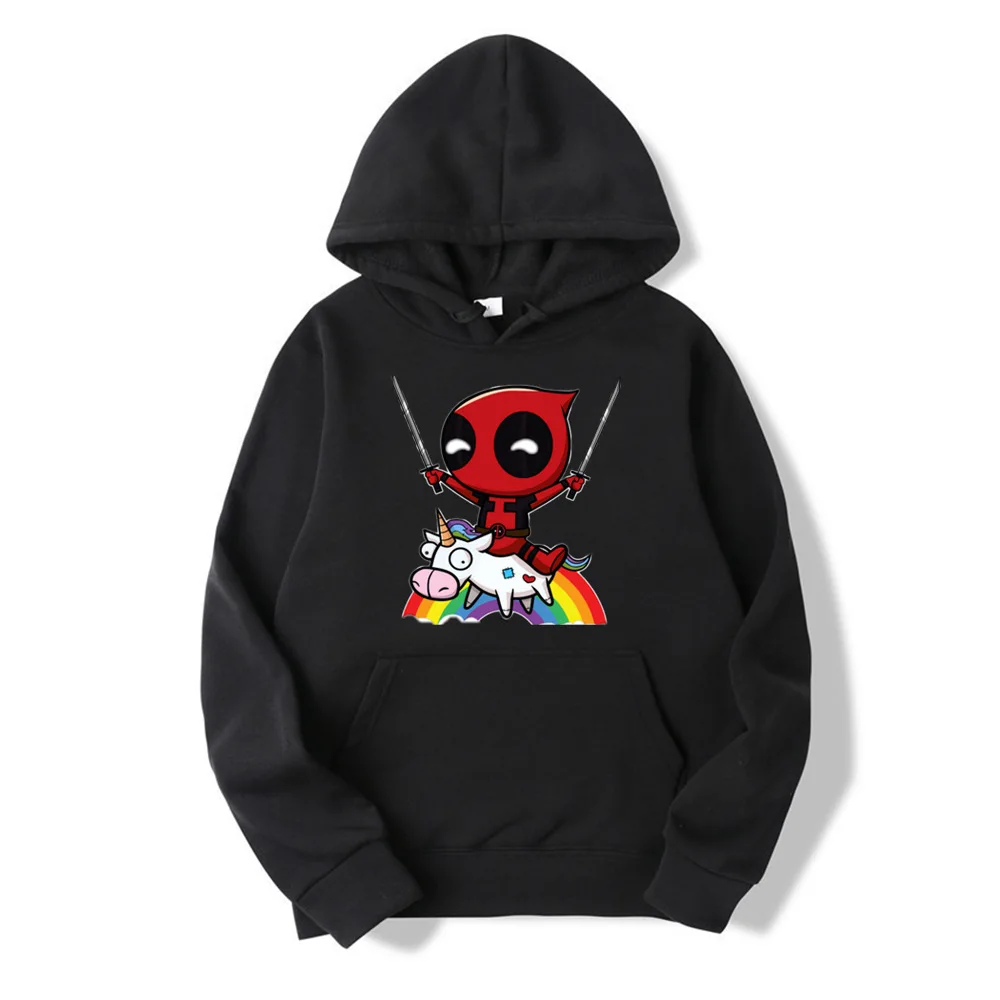 

QZHIHE Deadpool 3D Printed Hooded Sweatshirt Rainbow Unicorn Deadpool Hoodies Groot Men Women Fashion Plus Size Pullovers Tops