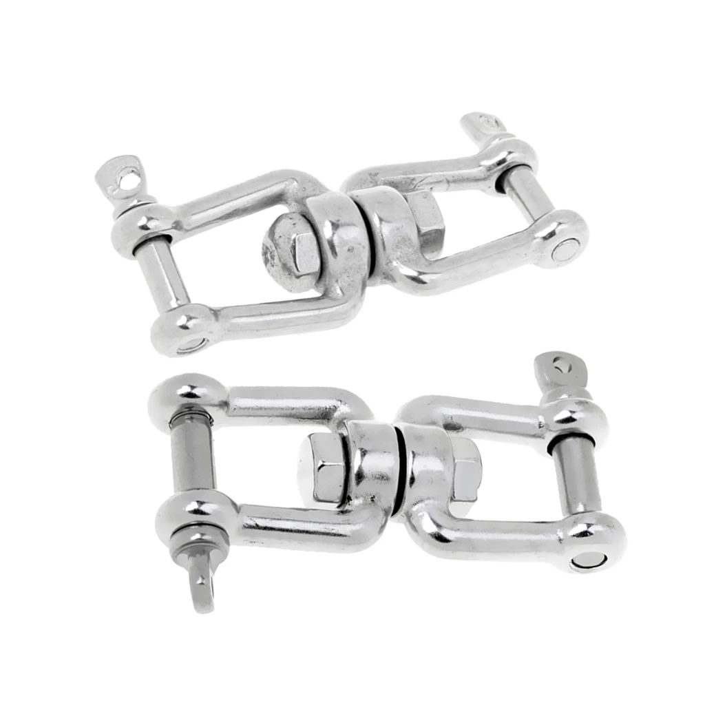 Perfeclan 2Pcs 304 Marine Stainless Steel Chain Anchor Swivel Jaw M5 M6