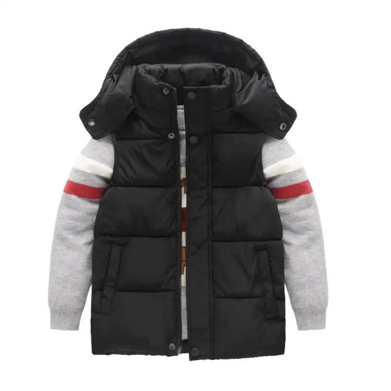 Children Jackets Girls Boys Hooded Vests Children's Down Cotton Coat Autumn Winter Baby Kids Infant Warm Waistcoat Outerwear Clothing 4-10Y
