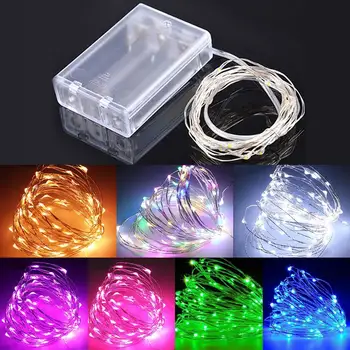

10m 100 LED Copper Wire String Battery Landscape Lamp Outdoor Yard Romantic Durable Copper Wire Festival Xmas Decor Garden
