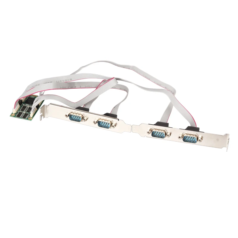  Mini pci-express de buena calidad a 4 puertos RS232 DB-9 Pin Controlador Serial industrial tarjeta 