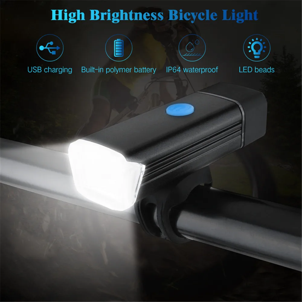

BORUiT IP64 Waterproof Bike Front Light USB Rechargeable LED Front Lamp 800mAh Bicycle Headlight 180 Lumens Cycling Flashlight