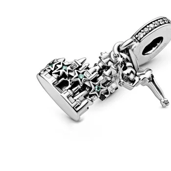 

925 Sterling silver New Arrival Bell &Castle of Magical Charm fit Original Pan Charms Bracelet For Women DIY Jewelry Making