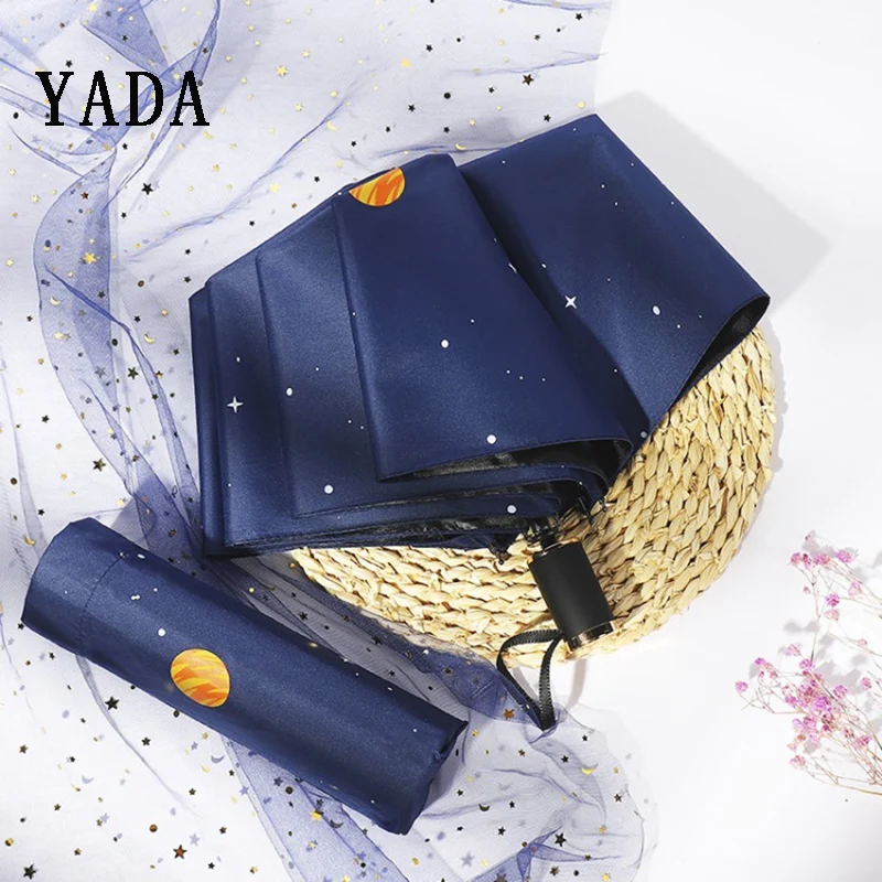 

YADA INS Fashion Solar System Universe Galaxy Eight Planets Umbrella Anti-UV Rainproof Sun Rainy Fold Umbrellas Parasol YD200003