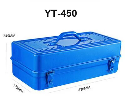 YT-450 Железная металлическая ручная коробка Многофункциональная портативная коробка инструментов для ремонта автомобиля дома утолщение мощность коробка для хранения инструментов аппаратный ящик для инструментов - Цвет: YT-450