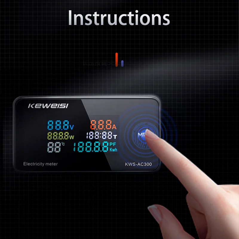 KWS-AC300 100A Digital Power Meter Voltmeter Ammeter AC Wattmeter KWS Power Energy Meter Electric Meter with Reset Function divider caliper