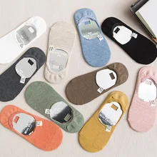 Женские носки ярких цветов, носки-башмачки, хлопковые милые Модные Повседневные Дышащие носки в Корейском стиле