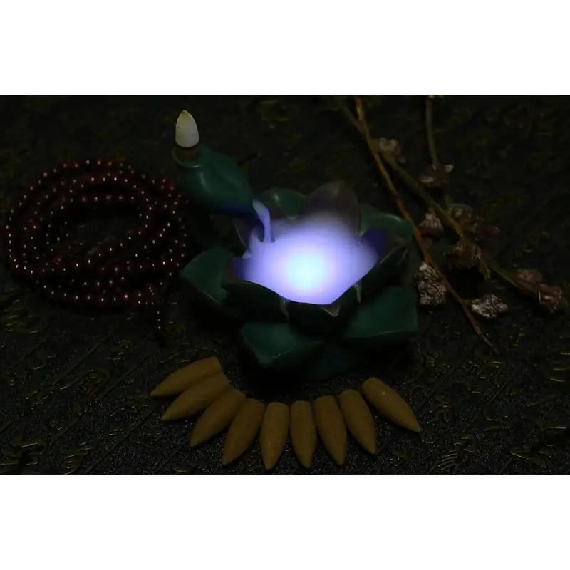 Creative Burner Holder Lotus Backflow Censer Aroma Burner Vintage Chinese Culture Decoration Use In Home Office Teahouse