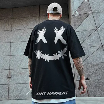 

5XL Hip Hop Punk T Shirt Man Harajuku Rock T-shirt Funny Male Casual Summer Oversized Tshirt Streetwear White Korean Top Tees