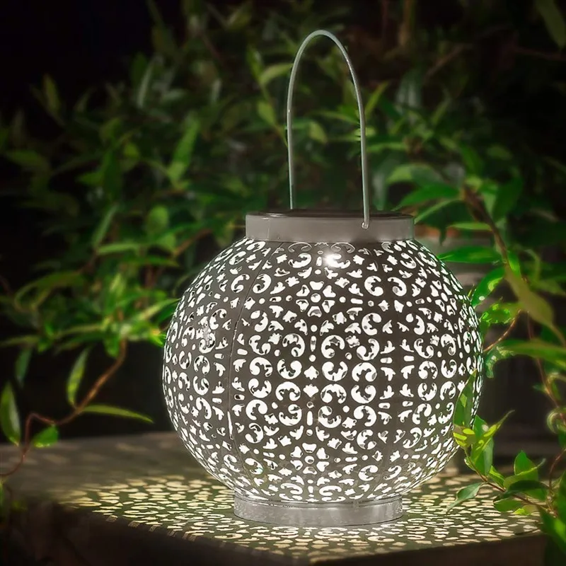Lâmpada de Projeção Luzes do Jardim ao ar Luzes de Metal à Prova Candeeiro de Mesa Decoração para Casa Solar Lanterna Pendurado Livre Dwaterproof Água Led 11 Lâmpadas solares