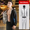 2022 New Sauna Suit Men Zipper Hoodies Gym Clothing Set For Weight Loss Running Fitness Training Sweating Sportwear Workout Male ► Photo 3/6