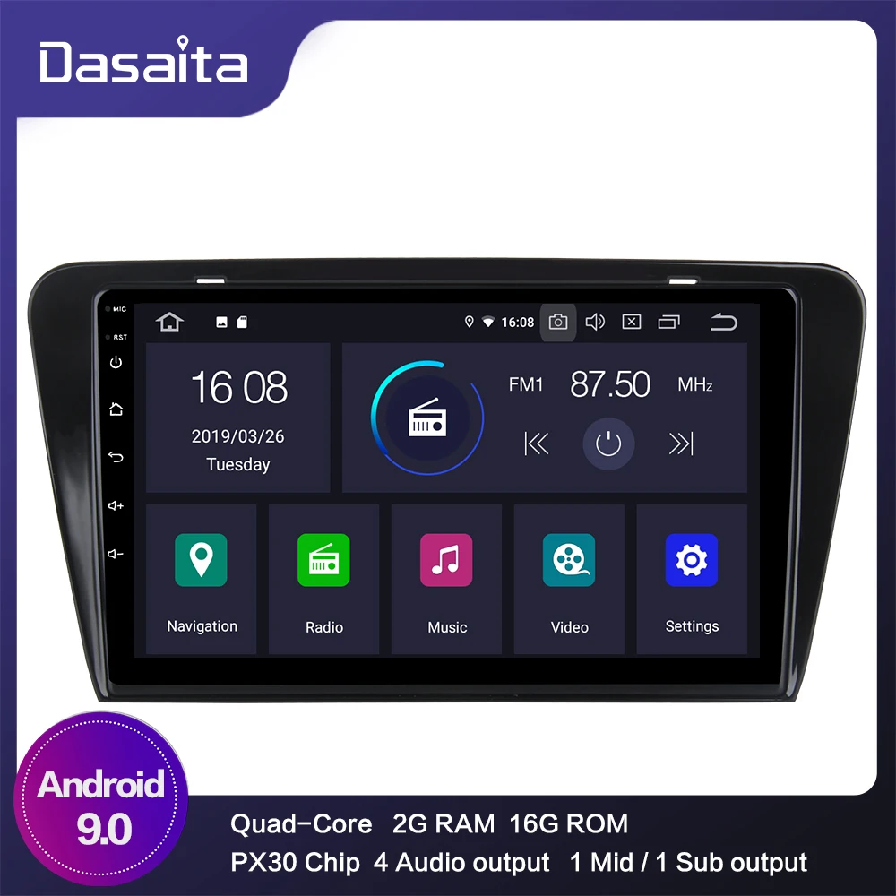 Android 9 0 радио автомобиль 1 din gps навигатор 1080P видео с 10 2 &quotips Экран для Skoda Octavia 2014 2015