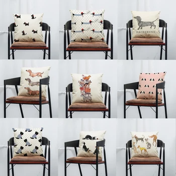 

Dog Pillowcase Christmas Dachshund Style Cushion Cover Xmas Dog Christmas Home Decorative Pillows Cover High Quality