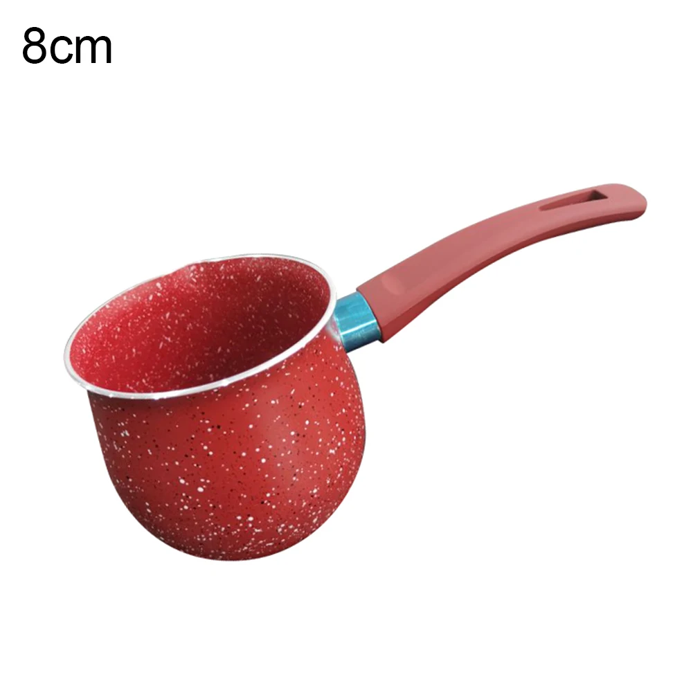 Мини с одной ручкой кувшины для молока анти-скальдинг керамический кофейник антипригарное прочное покрытие ковш для молока посуда для кофе кухонный инструмент - Цвет: Red 8cm