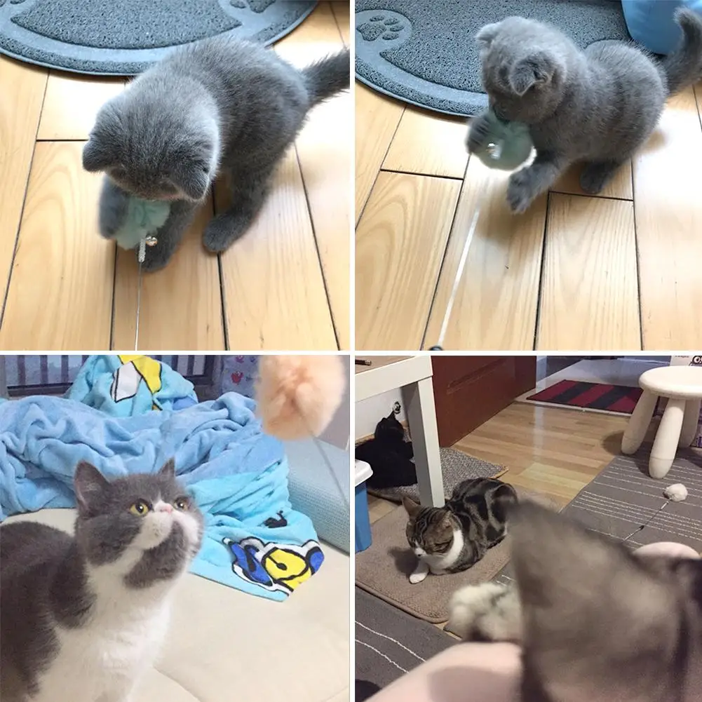1 шт., игрушка для питомцев, кошек, цветная, яркая, маленькая мышь, в форме кролика Рекс, мех, котик-тизер, котенок, мяч, игрушка, Интерактивная игрушка, дрессировка домашних животных, случайный цвет