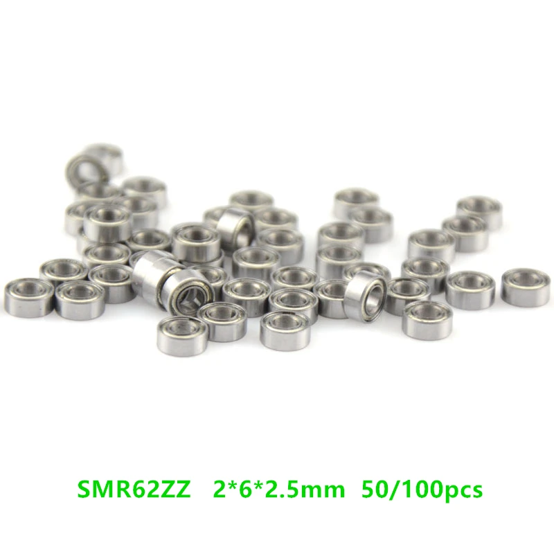 

Free shipping 50/100pcs ABEC-5 SMR62ZZ 2*6*2.5 stainless steel miniature ball bearing SMR62 -2Z 2x6x2.5mm