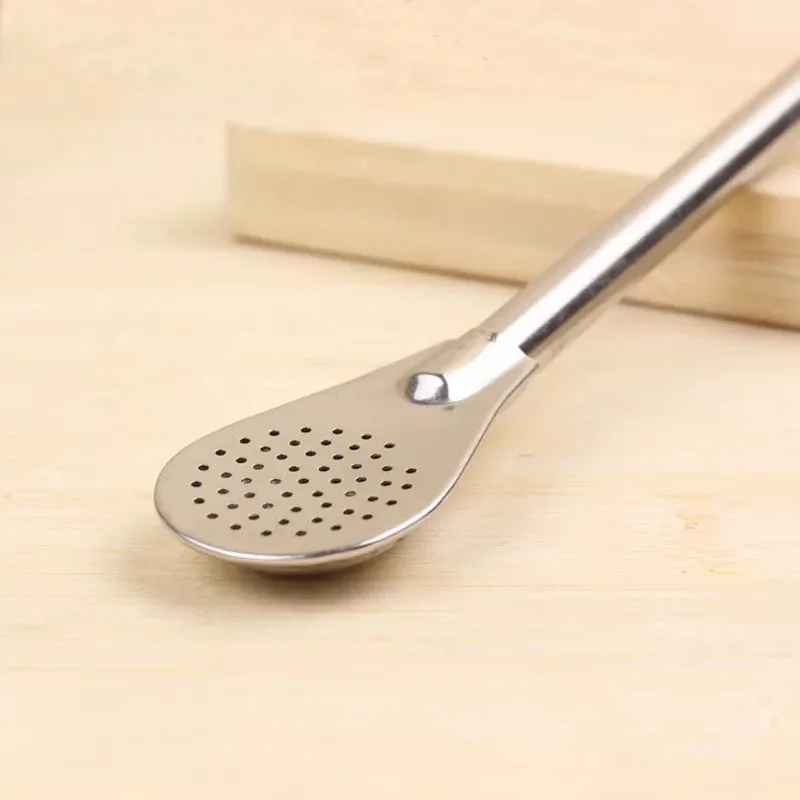

20# Stainless Steel Drinking Straw Spoon Tea Coffee Yerba Mate Filter Straws Gourd Reusable Tea Tools Washable Bar Accessories