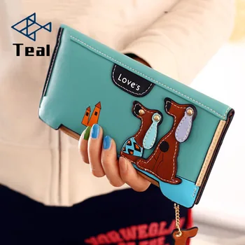 

Wallet Women Cute Wallet Cartoon 3D Long Zipper Purse Dogs Ladies Clutch Card Holder More Colors Leather Wallet 2019 Fashion