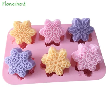 

Snowflake Silicone Soap Mold DIY Handmade Soap Making Tools Cake Mold Snow Cake Decoration Accessories Gypsum Aroma Diffuser
