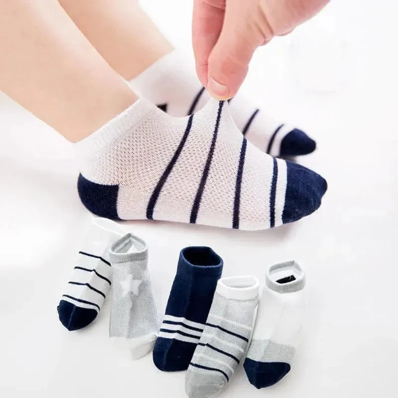 

5 пар/партия, детские носки в полоску, на возраст 0-14 лет