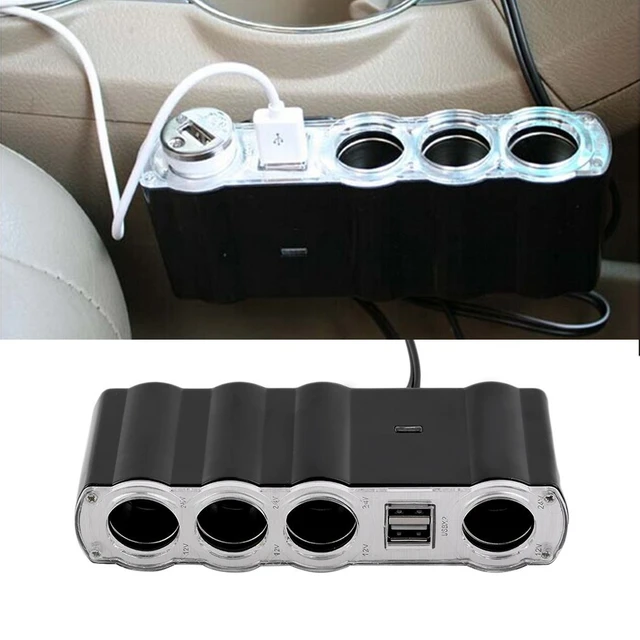 Allume-cigare Laguna 3 en 1 pour voiture, adaptateur multi-prise,  répartiteur automatique, chargeur USB, pièces de voiture, 12V, 24V -  AliExpress